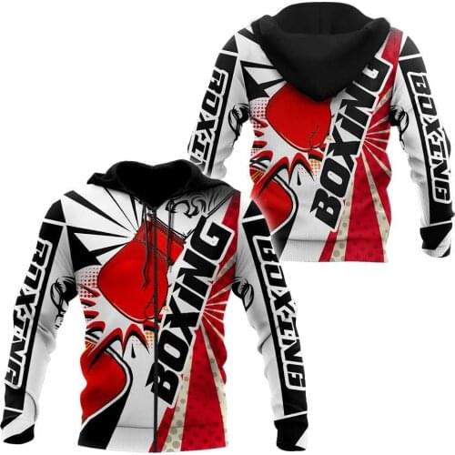 Boxing sport red 3D All Print Plus Hoodie Man Women Harajuku Outwear Zipper Pullover Sweatshirt Casual Unisex Jacket