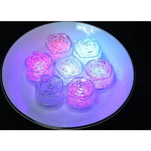 Led rose luminous ice into water induction electronic rose type touch touch colorful luminous simulation ice bar wedding gift