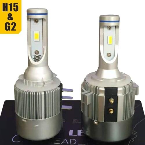 2x G2 Car Headlight Bulb LED H15 72W 6000K Cool White Low Beam for Benz GLK300 2012 2013 VW Passat Golf MK6 MK7 Touran DC12V