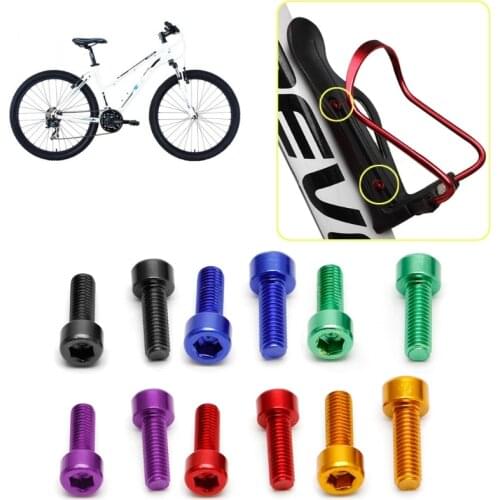 1 Pair MTB Bicycle Kettle Rack Screw Bike Water Bottle Cage Bolts M5 Aluminium Alloy Hex Socket Tapping Screws