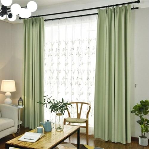 Nordic Minimalist Plain Solid Color Splicing Shading Engineering Foreign Trade Shading Curtains for Living dining room bedroom