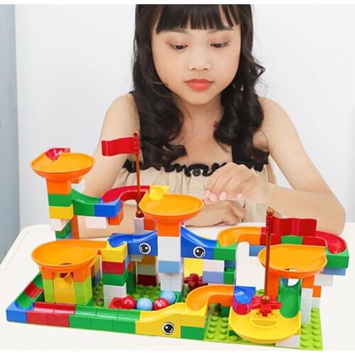 1 Set Small Slide Blocks Maze Funnel Slide DIY Bricks Toy for Children Gift Puzzle Baby Early Educational Toy