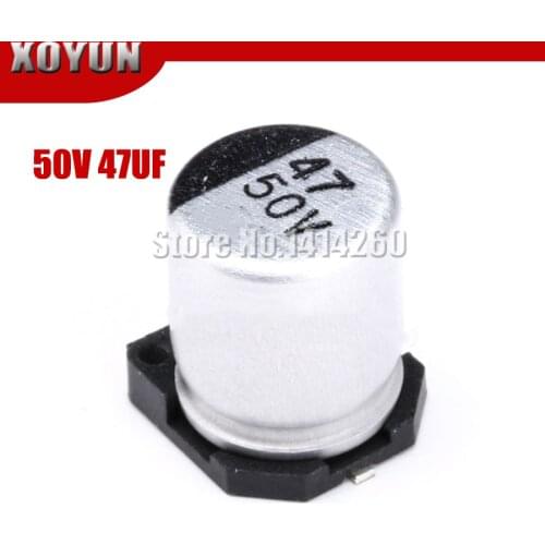 10pcs/lot Electrolytic capacitor 50V47UF 6.3*7.7mm SMD aluminum electrolytic capacitor 47uf 50v
