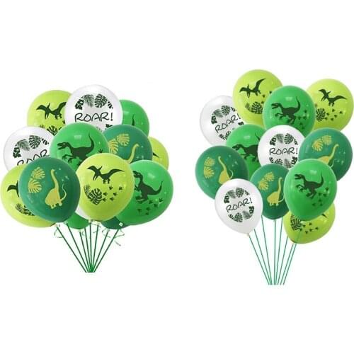 12/16pcs Dinosaur Party Balloons Decorations, Dino Jungle Jurassic Birthday Party Decorations Supplies for Kids