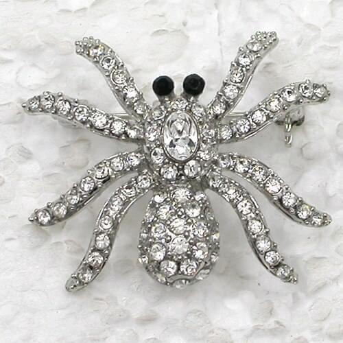 12pcs/lot Wholesale Fashion brooch Spider Rhinestone Pin brooches C101962