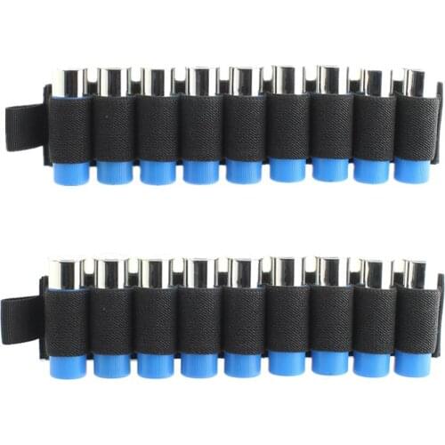 2pcs Portable Tactical 6/9 Rounds 12G Shotgun Shell Holder Pouch Reload Card Strip with Adhesive Ammo Pouch Hunting Accessories