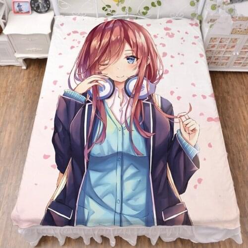 2019-August Anime The Quintessential Quintuplets Nakano Nino Nakano Ichika blanket summer quilt & bed milk fiber sheet 150x200cm