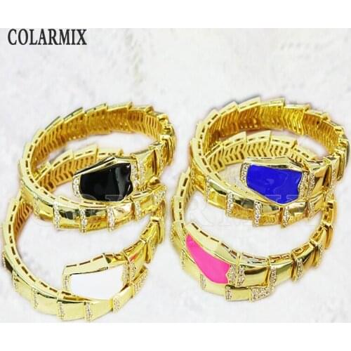 3Pcs Enamel Metal Bangle Gold Metal Bangle Bracelet Mix color enamel Gold color Women bangle Fashion 51427