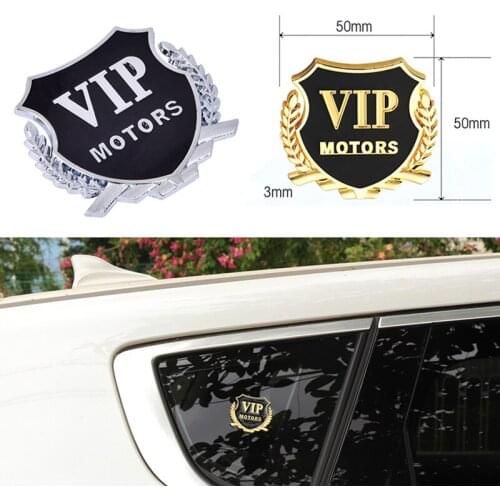 3D Logo VIP MOTORS Metal Car Chrome Emblem Badge Decal Door Window Body Auto Decor Sticker Car Decoration FOR Audi BMW Jaguar