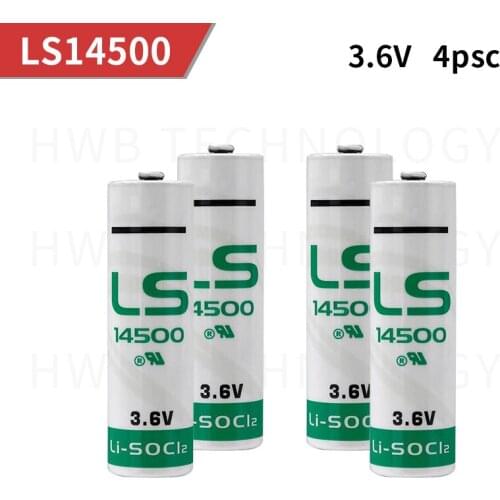 4 PCS/lot new for SAFT LS14500 AA ER14505M 2600mah 3.6v lithium battery,instruments and meters backup power supply