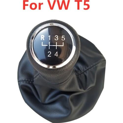 5 6 Speed Car Gear Shift Knob Gearstick Gaiter Boot Kit for VW Transporter T5 T5.1 Gp 2003-2011 Accessory