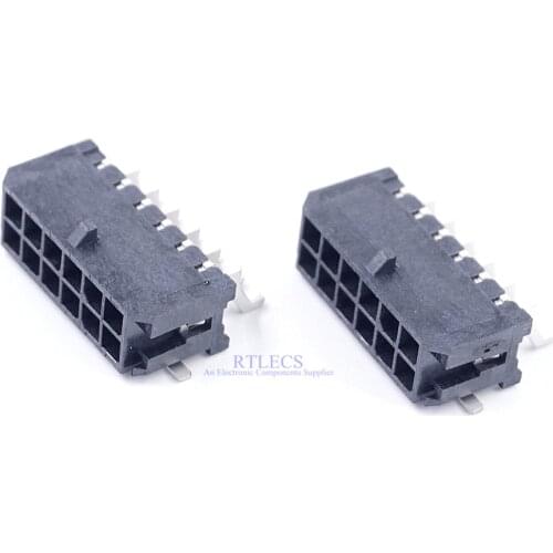 2 pcs 43045 Male Header Pin 12 Pins Pitch 3.0 mm 2x6 Surface Mount Right Angle PCB Cross Micro Fit 3.0 43045-1209 430451209