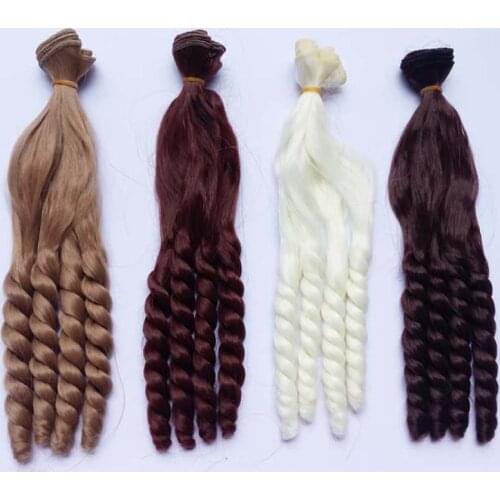8PCS/LOT New DIY BJD Hair Wig Natural Colors Curly Hair Dolls Accessories