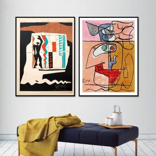 Abstract Wall Art Canvas Painting Exhibition Vintage Classic Retro Posters And Prints For Living Room Home Decoration