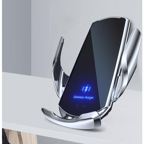Wireless Charger Car Mount Metal Bracket Fast Charging Automatic Clamping Smart Infrared SensorSmart Infrared Sensor Qi Supports