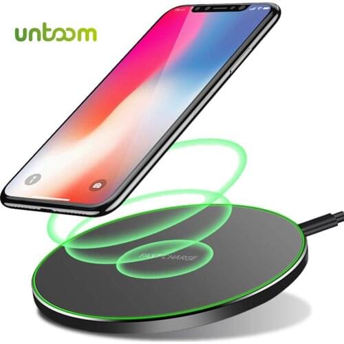 Untoom Qi Wireless Charger for iPhone Xs Max Xr X 8 Plus 10W Fast Wireless Charging Pad for Samsung Galaxy S10 S9 S8 S7 Note 9 8
