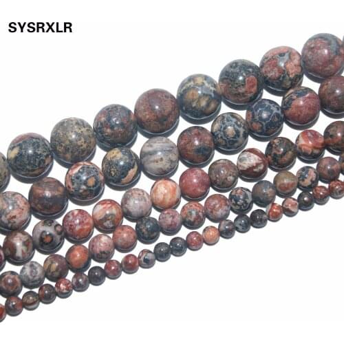 Free Shipping Natural Stone Leopard Stone Round Stone Beads For Jewelry Making Diy Bracelet Necklace Material 4/6/8/10/12 MM