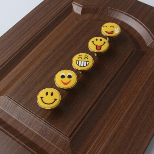 Dia 32mm creative cartoon kids knob brass with pvc Environmental protection soft rubber drawer shoe cabinet children room handle