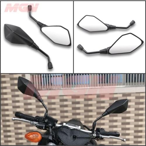 Universal 10mm Motorcycle Rearview Mirrors Black Scooter Moto Side Mirrors FOR honda hornet cb600f cb190r msx 125 suzuki gsr 600