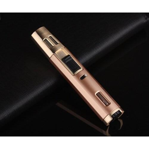 Double Hole Direct Injection Gun Torch Turbo Windproof Metal Inflatable Lighter Kitchen Outdoor Barbecue Cigar Smoking Lighter