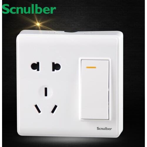1 gang 2 way Two poles and earthing contact Socket outlet with Shutter Surface type electric wall switch socket 220v