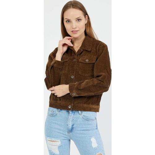 Denim Republic Womens Brown Velvet Jacket New Season 2021
