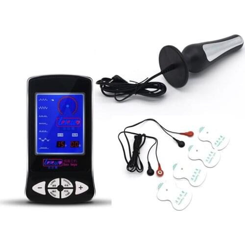 E-stimulation Anal Butt Plug Prostate massage G spot stimulate Electro Shock breast Clitoris Massage Pads Adult games