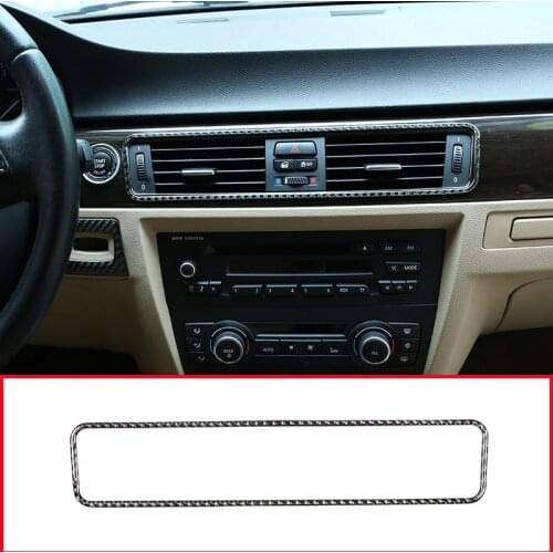 Epoxy Carbon Fiber Center Air Conditioning Vent Frame Stickers Trim For BMW 3 Series E90 E92 2005-2012 Car Accessories