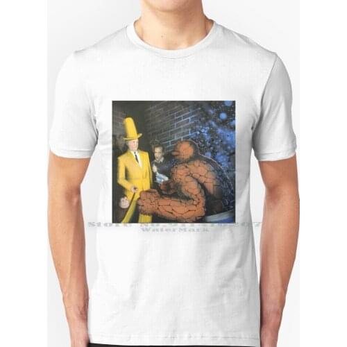 Clobberin Time T Shirt 100% Pure Cotton Jfk Lee Harvey Oswald Man In The Yellow Hat Curious George The Thing Ben Grimm Lowbrow