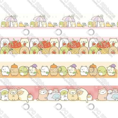 7/8"-3"（22-75mm） Cartoon Pet Printed Grosgrain Ribbon 50 Yards Christmas Decorations Gift Wrapping Diy Bows