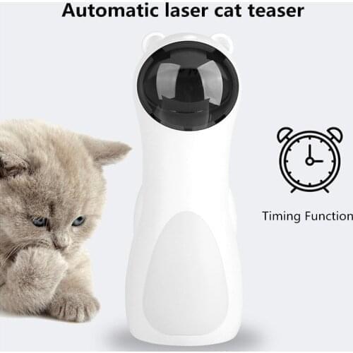 Cat Laser Toy Automatic Teaser Laser LED Kitten Interactive Training Entertaining Multi-Angle Adjustable USB Charge
