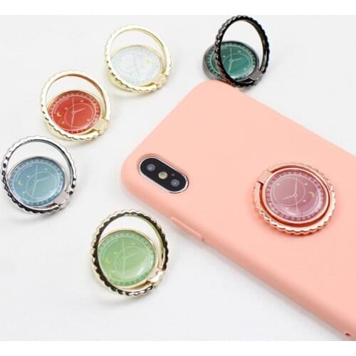 Metal Clock Pattern Mobile Phone Ring Holder Magnetic Car Bracket Tablet Stent Watch Pattern Support Phone Stand for iphone XS