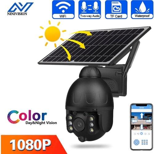Outdoor Wifi Solar Battery Camera Security Waterproof Detachable PTZ IP Camera Two Way Audio CCTV Wireless Surveillance Camera