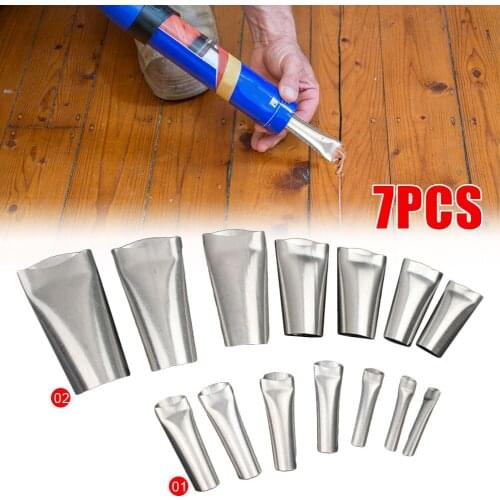 7PCS Stainless Steel Caulk Nozzle Applicator Caulking Finisher Glue Silicone Sealant Finishing Tool Kitchen Bathroom Sink Joint