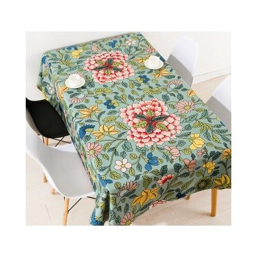 New Chinese classic coffee flower table cloth linen tablecloths cover towel thick rectangular antependium decoration gift