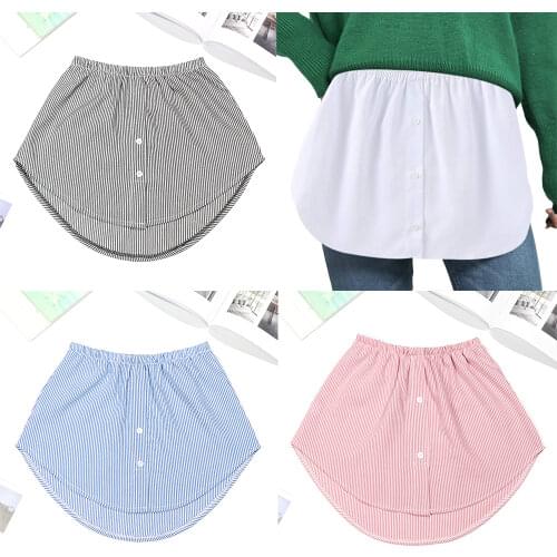 NEW Adjustable Fake Top Lower Sweep Stripe Layering Half-Length Splitting a Version Detachable Fake Hem For Shirt Sweater