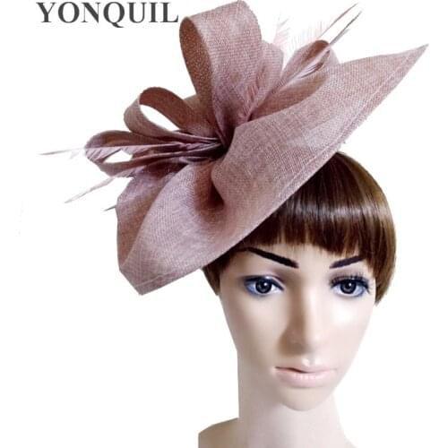 New Arrival Ladies Wedding Hair Fascinator Hats With Fancy Feather On Head Band Ladies Women Party Married Race Headwear SYF66