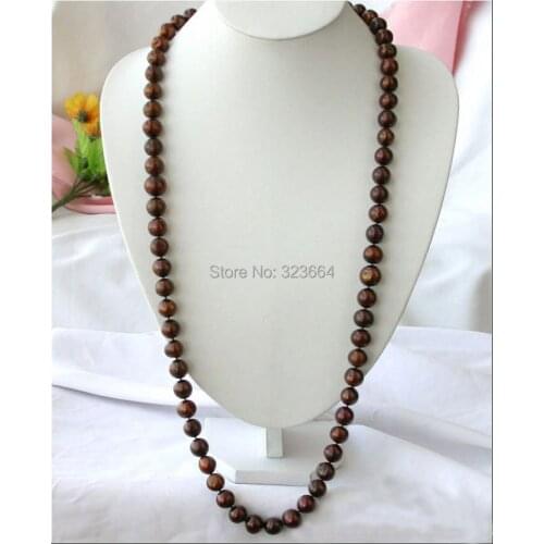 A++ 33" 12mm COFFEE FRESHWATER PEARL NECKLACE