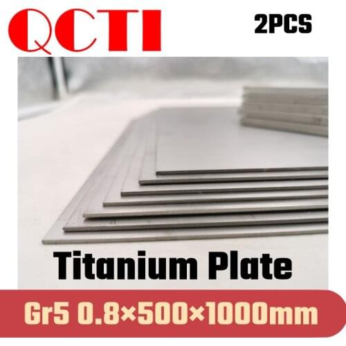 2pcs Gr5 Titanium Alloy Plate Ti Sheet 0.8*500*1000mm 6al-4v For DIY OEM Metalworking Supplies