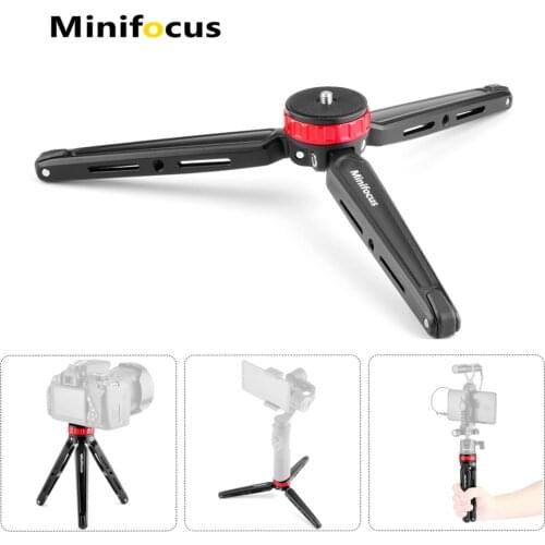 Mini Aluminium Alloy Tripod Portable Desktop Tabletop Tripod with 1/4 Screw for DSLR Camera Handheld Gimbal Monopod Vlog Handle