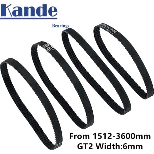 3D Printer Parts GT2 6mm Closed Loop Rubber Timing Belt 1512 1520 1524 1540 1600 2000 2500 3000 3230 3600mm 2GT 1pcs