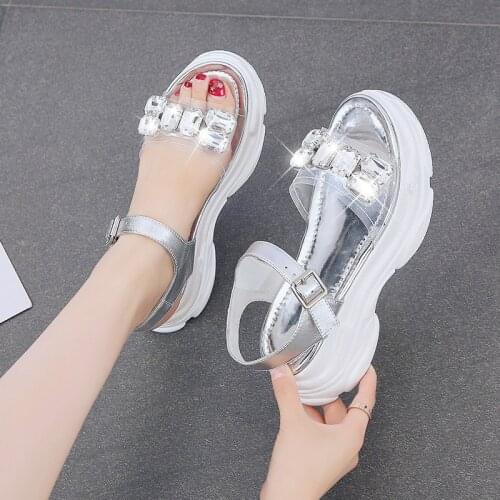 Sexy Open-toed Women Sport Sandals Wedge Hollow Out Women Sandals Outdoor Crystal Platform Shoes Women Beach Summer Shoes 2020