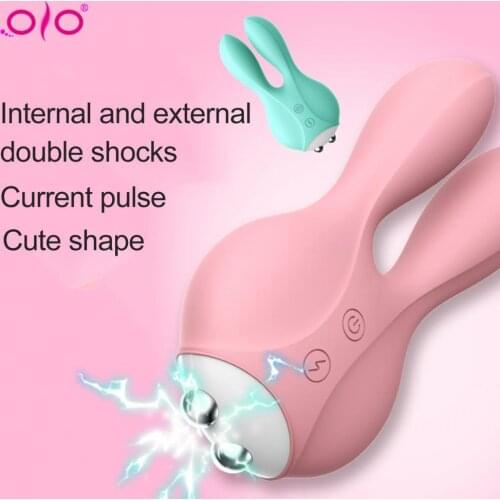 OLO 12 Speeds High Frequency Vibrating Electric Shock Cute Rabbit Vibrator Breast Clitoris Stimulator Massager Sex Toy for Adult