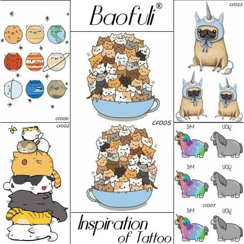 Temporary Cartoon Animals Body Art Tattoo Flash Small Cats Waterproof Tattoo Hands Arm Legs Children Xmas Gifts Tatoos Stickers