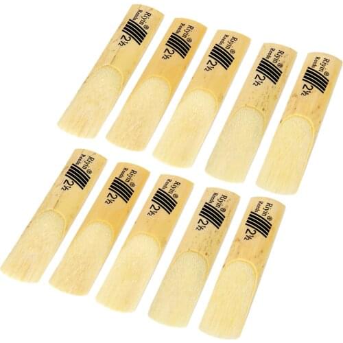 10pcs High Quality Saxophone Reeds Strength 2.5 2-1/2 Reeds Bamboo Musical Instruments Woodwind Gear for Alto Saxophones