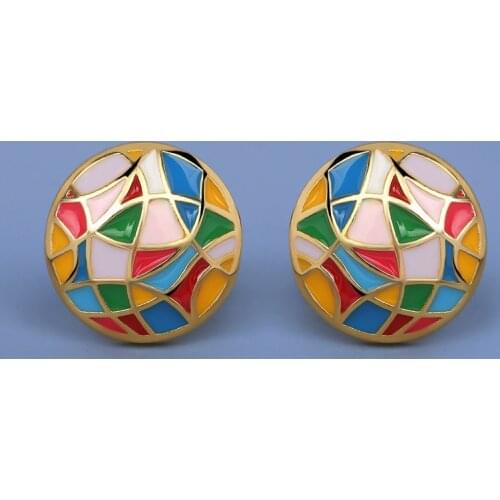 2021 New Color Epoxy Earrings Irregular Pattern Hoop Earrings Womens Jewelry Handmade Enamel Earrings Bridal Gift