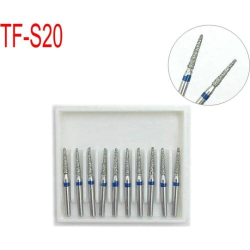 10pcs Dental 1.6mm FG Diamond Bur Drill Set Fit High Speed Handpieces Polishing Dentistry Materials TF-S20