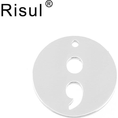 100pcs Risul pendant charm of punctuation ,semicolon,question mark,exclamation mark personalized Stainless steel mirror polished
