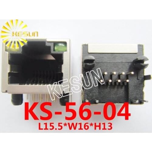 120PCS x RJ45 56 Shield type with LED 8P8C 8Pin Metal PCB Right Angle Modular Female Network Socket LAN Connector