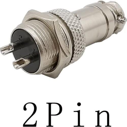 2Pcs/Lot GX16 2Pin Male Plug Female Jack Circular Aviation Connectors GX 16 Socket & Plug Aviation 16mm Wire Panel Metal Adapter